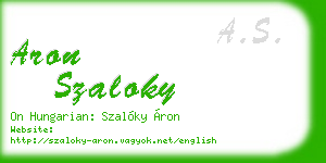 aron szaloky business card